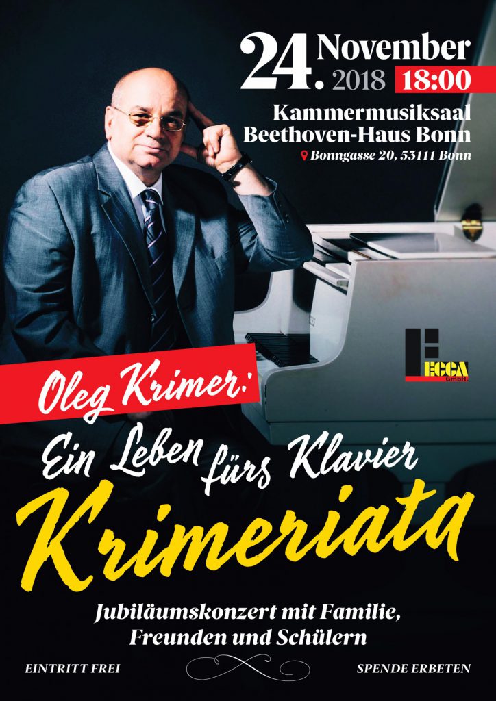 Krimeriata: festival zu Ehren des 45. Jahrestages der Musikerkarriere und pädagogischen Tätigkeit des berühmten Pianisten Oleg Krimer
